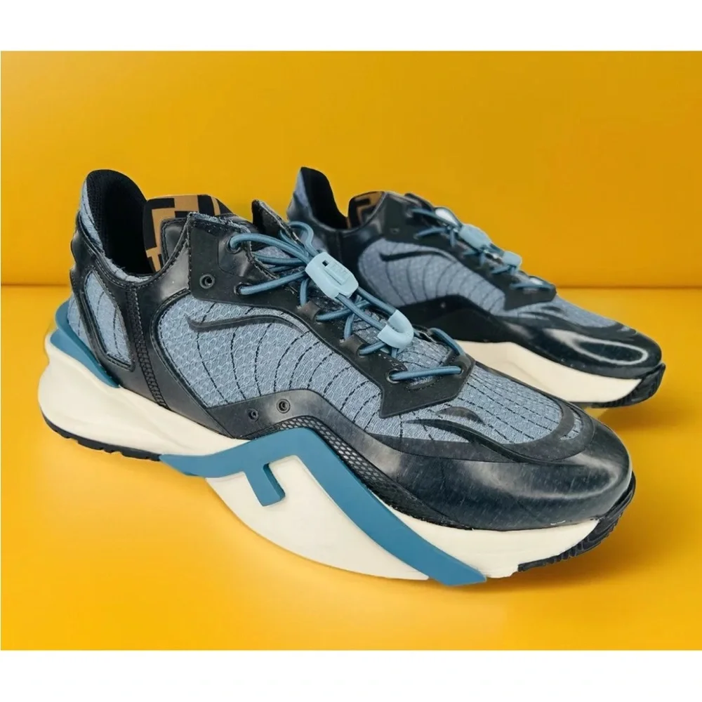 FENDI Flow FF Nylon Transparent Mix Media Logo Sneakers  UK 9 - US 10 - EU 43